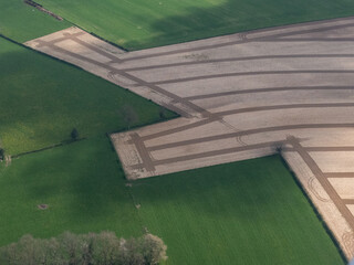 vue aérienne du champs à Gailefontaine en Seine Maritime en france