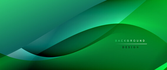 Fluid gradient waves with shadow lines and glowing light effect, modern flowing motion abstract background for cover, placards, poster, banner or flyer