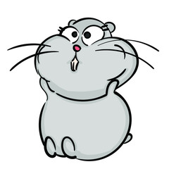 Hand drawn hamster. Cute gray hamster. Animal wildlife cartoon character. Hamster animal vector illustration. Sketch for t shirt design, fashion print, graphic Greeting cards, posters, prints.