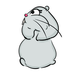 Fototapeta premium Hand drawn hamster. Cute gray hamster. Animal wildlife cartoon character. Hamster animal vector illustration. Sketch for t shirt design, fashion print, graphic Greeting cards, posters, prints.