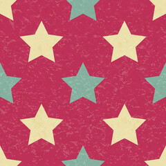 Circus carnival retro vintage stars seamless pattern. Textured old fashioned retro graphic template. Vector texture background tile. For parties, birthdays, decorative elements.