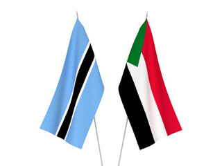 Botswana and Sudan flags