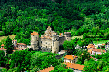 Fototapeta na wymiar Fortress of Sain Vidal, France. Travel and landmarks of France. Aerial view.
