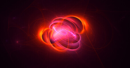 3D rendering abstract multicolor fractal light background