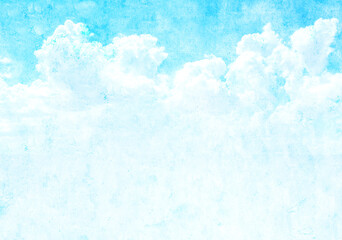 Grunge background with paper texture and clouds