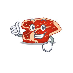 T-bone cartoon picture design showing OK finger pose