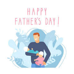 Happy Father's Day. Father and kids. 