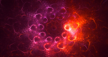 3D rendering abstract multicolor fractal light background