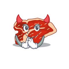 T-bone clothed as devil cartoon character design on Halloween night