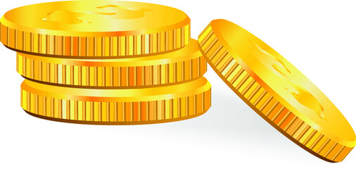 coins on a transparent background vector