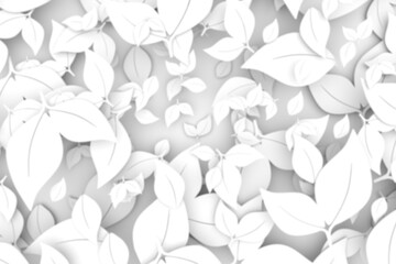 black and white leafs abstract blurred background 3d illustration