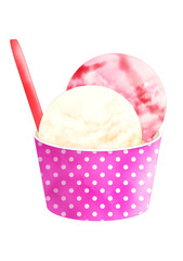 二段アイスイチゴバニラ