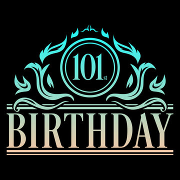 Luxury 101st Birthday Logo illustration vector