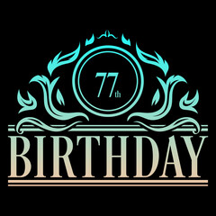 Luxury 77th Birthday Logo illustration vector