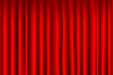 red curtain realistic style 3D vector illustration