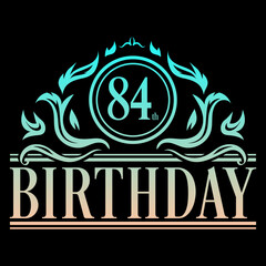 Luxury 84th Birthday Logo illustration vector