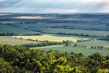 Landscape with fields from Oponice castle, Slovakia