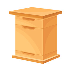 Wooden Bee Hive Isolated on White Background Vector Illustration