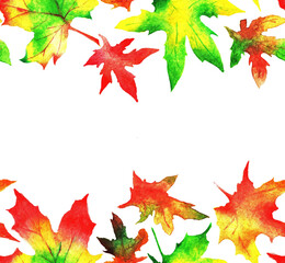 Maple leaves. Wallpaper. Watercolor (6)