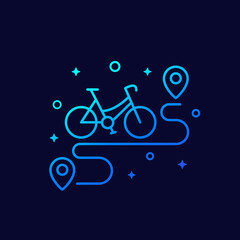 bike and route linear icon
