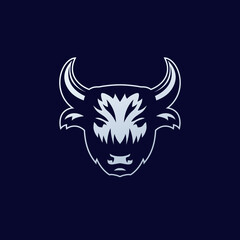 buffalo head vector logo design