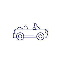 cabriolet line icon on white