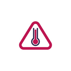 high temperature warning alert sign