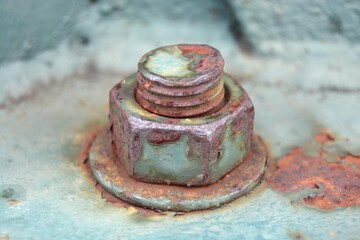 old rusty bolt and nut