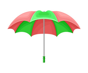 Open Umbrella as Waterproof Protective Accessory for Rainy Weather Vector Illustration