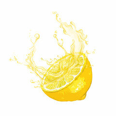 Half of citrus fruit with splash of juice