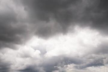 Gray and black storm clouds, rainy sky