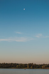 The sunset over the river