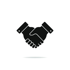 Handshake icon design. Deal or agreement symbol isolated on white background. Vector illustration