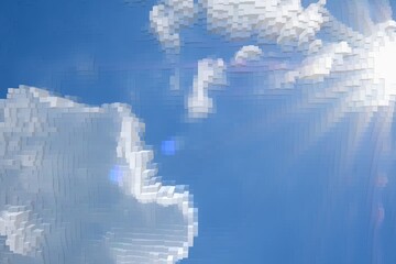 Abstract sky background extrude cube, wallpaper modern.