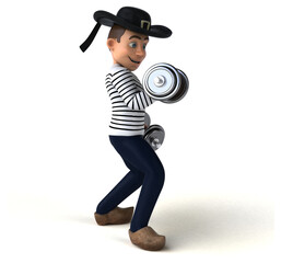 Fun 3d cartoon breton character