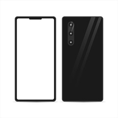 Devices in realistic trendy design on blank background. smartphone with empty screens. Mock up. Blank screen isolated.