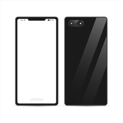 Devices in realistic trendy design on blank background. smartphone with empty screens. Mock up. Blank screen isolated.