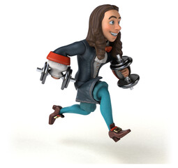 3D Illustration of a cartoon man in historical baroque costume