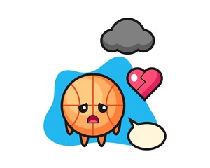 Basketball cartoon is broken heart