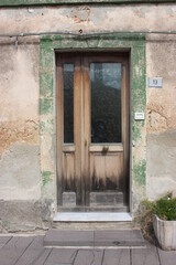 Door close-up in historical building in Europe