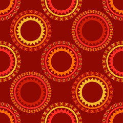 African elements. Seamless pattern. Geometry. Design with manual hatching. Textile. Ethnic boho ornament. Vector illustration for web design or print.