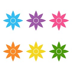Color cute flower icon vector illustration on white background design logo