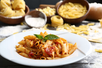 Penne with tomato sauce