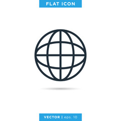 Globe, internet icon design template