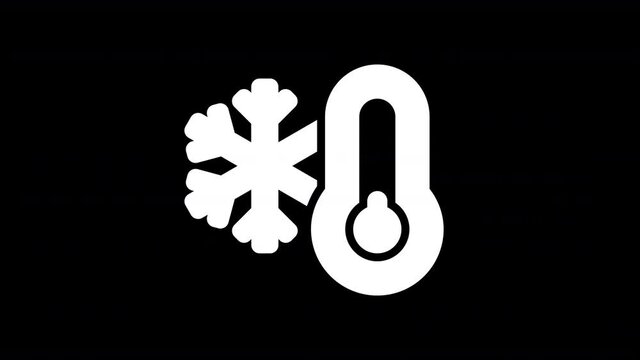 From the Glitch effect arises temperature frigid symbol. Then the TV turns off. Alpha channel Premultiplied - Matted with color black