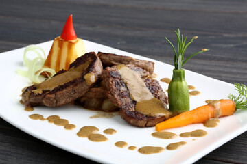 Fresh grilled meat with sauce.