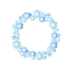 ブルーの花のフレーム