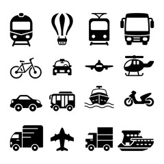 transportation icon set logo illustration design