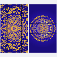 Visit Card Template With Floral Mandala Pattern. Vector Template. Islam, Arabic, Indian, Mexican Ottoman Motifs. Hand Drawn Background.