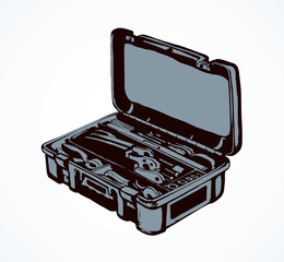 Suitcase with tools. Vector drawing